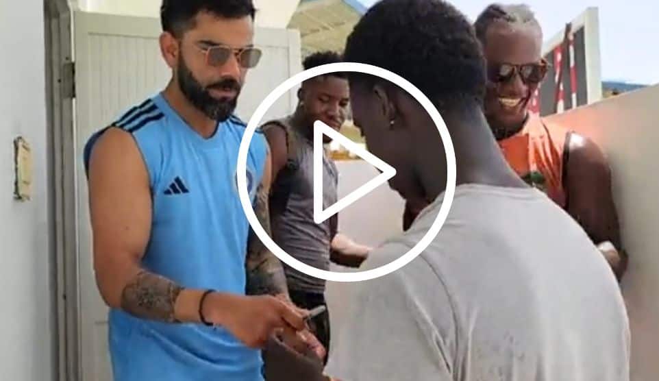 [Watch] Virat Kohli Takes Selfies and Signs Autographs for Young West Indies Cricketers